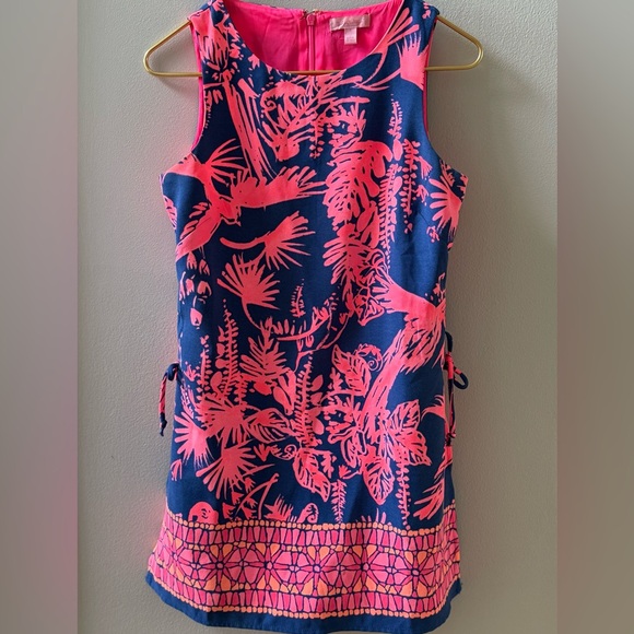 EUC Lilly Pulitzer Donna Romper Pink Vibrant Fabric - Picture 3 of 5